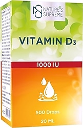 Nature's Supreme Vitamin D3 1000 IU 20 ml Damla