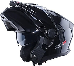 NCR X-Cross Parlak Siyah Çene Açılır Motor Kaskı