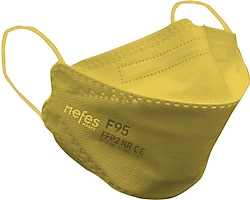 Nefes F95 F99/N95 FFP2 Premium Kore Tipi 10 Adet Tekli Paketli Maske Sarı