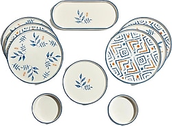 Nehir Blue Orange 13 Parça 6 Kişilik Seramik Kahvaltı Takımı