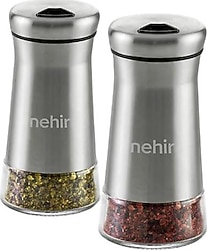 Nehir İdil Silindir 2'li Cam Tuzluk Biberlik