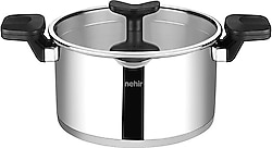 Nehir Roma 22 cm Süzgeç Kapaklı Çelik Derin Tencere