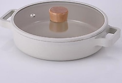 Neoflam Fika Bej 26 cm Sığ Döküm Tencere