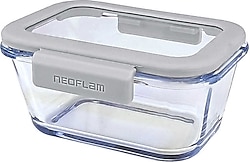 Neoflam Fika Glace Gri 460 ml Cam Saklama Kabı
