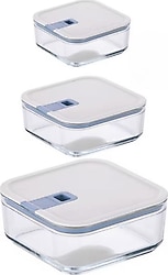 Neoflam Perfect Seal 3'lü Kare Cam Saklama Kabı