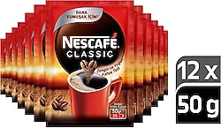 Nescafe Classic Granül Kahve 50 gr Eko Paket 12'li