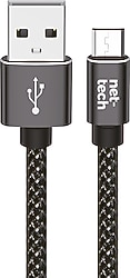 Nettech NT-DC02 3 m Micro USB Hızlı Şarj Kablosu