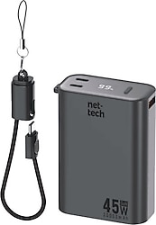 Nettech NT-PW41 20000 mAh Hızlı Şarj Type-C Kablolu Powerbank