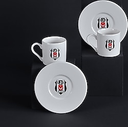 Neva N3422 Beşiktaş Arma Logo Lisanslı 2'li Kahve Fincan Takımı
