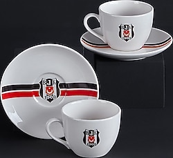 Neva N3427 Beşiktaş Çizgili Lisanslı 2'li Çay Fincan Takımı