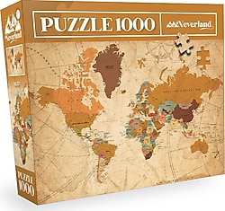 Neverland World Map II 1000 Parça Puzzle