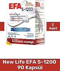 New Life Efa S-1200 Omega 3 Balık Yağı 90 Kapsül 2'li