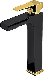 Newarc 941001BG Aqua Çanak Tipi Lavabo Bataryası Siyah-Altın