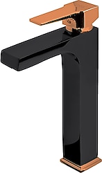 Newarc 941001BS Aqua Çanak Tipi Lavabo Bataryası Siyah-Bakır