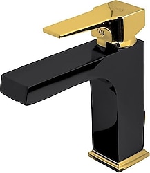 Newarc Aqua 941521BG Siyah Altın Lavabo Bataryası