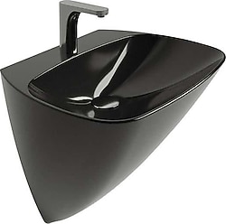 Newarc Mono 3818B Parlak Siyah Monoblok Lavabo