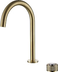 Newarc Step 900528 2 Delikli Mat Altın Çanak Lavabo Bataryası