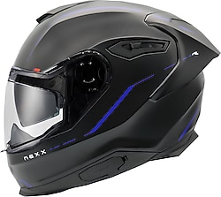 Nexx Y.100R React Siyah Mavi Motosiklet Kaskı