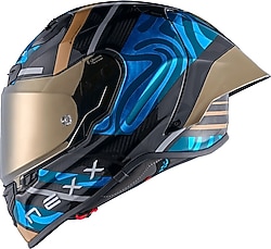 Nexx X.R3R Swirl Karbon Mavi Full Face Motor Kaskı