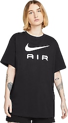 Nike Air Brief DX7918 Kısa Kollu Bisiklet Yaka Kadın Oversize Tişört