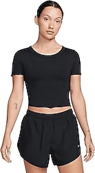 Nike One Fitted Dri-Fit FN2804 Kısa Kollu Bisiklet Yaka Crop Tişört