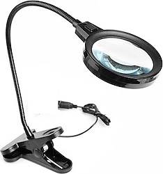 Nikula 12 Led Işıklı Clipsli Masa Lambası Büyüteç