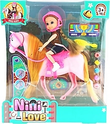 Nini Love Binici Bebek Pembe At