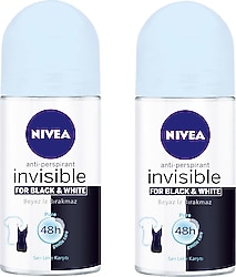 Nivea Invisible Black & White Pure 2 Adet 50 ml Kadın Roll-on