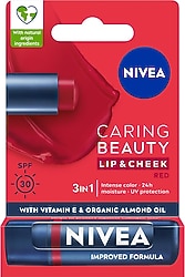 Nivea Caring Beauty 30 Faktör 4.8 gr Kırmızı Dudak Nemlendirici