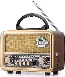 Nns NS-8110BT Taşınabilir Nostaljik Radyo