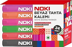 Noki 1664-P24 Yuvarlak Uçlu 24'lü Beyaz Tahta Kalemi