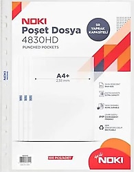 Noki 4830HD A4 100'lü Buzlu Şeffaf Poşet Dosya