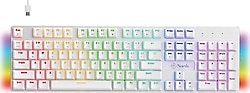 North Shield White RGB Red Switch Kablolu Mekanik Oyuncu Klavyesi