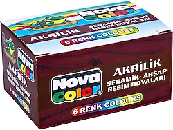 Nova Color 30 ml Şişe 6 Renk Akrilik Boya