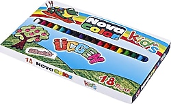 Nova Color Üçgen 18 Renk Silinebilir Mum Boya