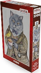 Nova Puzzle İngiliz Beyefendisi Akşam Çayı Kedi Puzzle 1000 Parça 41090