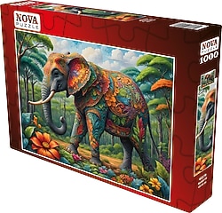 Nova Puzzle Renkli Fil 1000 Parça Puzzle 41179