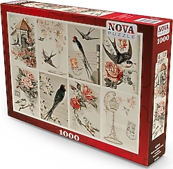 Nova Kuşlar ve Çiçekler Kolaj Puzzle Jodielee 1000 Parça 41010