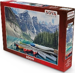 Nova Moraine Gölü'nde Kanolar 1000 Parça Puzzle