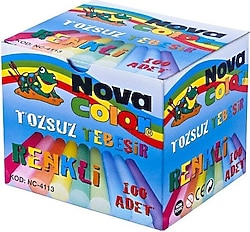 Nova Color NC-4113 100'lü Tozsuz Renkli Tebeşir