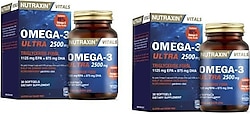 Nutraxin Omega 3 Ultra 2500 mg 30 Kapsül 2'li