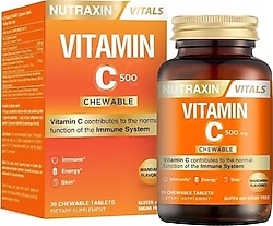 Nutraxin Vitamin C 500 mg 30 Çiğneme Tableti