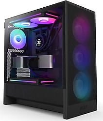 新品 NZXT H5 Flow RGB (2024) Black ミドルタワー NZXT H5 Flow 2024 CC-H52FB-R1 RGB Fanlı Siyah E-ATX Oyuncu Kasası