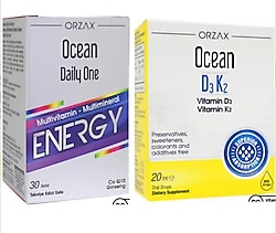 Ocean Vitamin D3K2 Damla 20 ml + Daily One Energy 30 Tablet