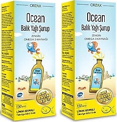 Ocean Limon Aromalı Balık Yağı 150 ml Şurup 2'li