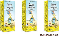 Ocean Limon Aromalı Balık Yağı 150 ml Şurup 3'lü