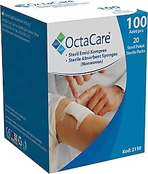 OctaCare Steril 4 Kat 7.5 cm x 7.5 cm 100'lü Emici Kompres Gazlı Bez