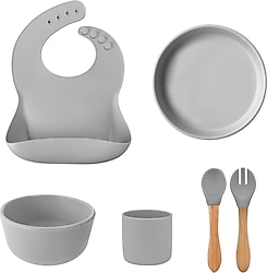 OİOİ BLW III Powder Grey Beslenme Seti