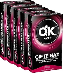 Okey Çifte Haz 10'lu 5 Adet Prezervatif