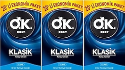 Okey Klasik 20'li 3 Adet Prezervatif